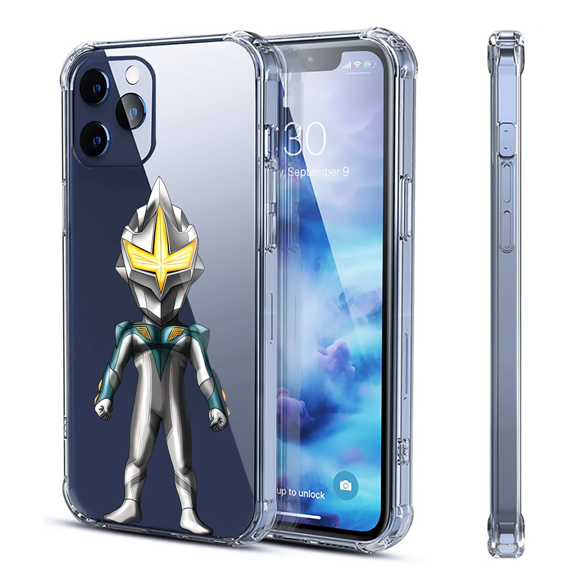 （画像用） ウルトラマン Ultraman 【iPhone 12シリーズ対応】透明スマホケース（クリアソフトケース）
